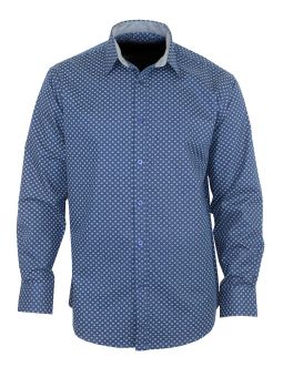 CH4005 CHEMISE ML IMPRIMEE MARINE/BLEU