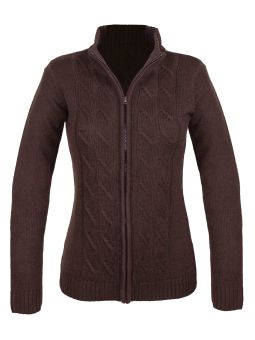 SAMY1 CARDIGAN ZIPPE CHOCO