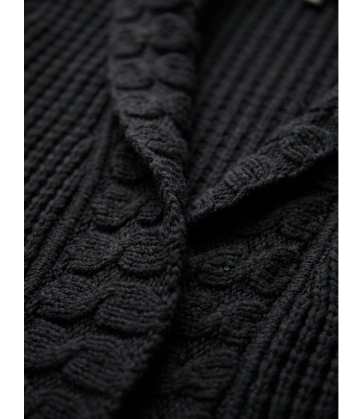 Gilet Femme Maille Douce Noir AH1173N - Basique Élégant