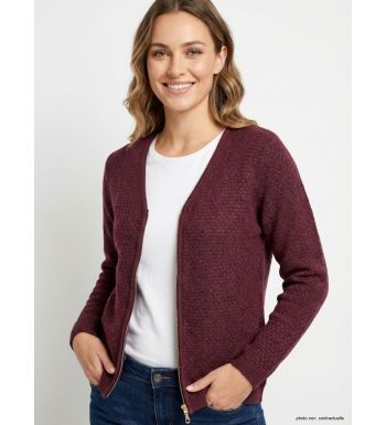 Cardigan Uni Femme "Café" (Réf. CAFE1)