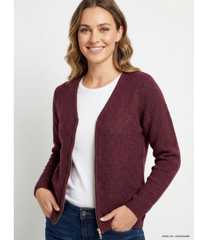 Cardigan Uni Femme "Café" (Réf. CAFE1)