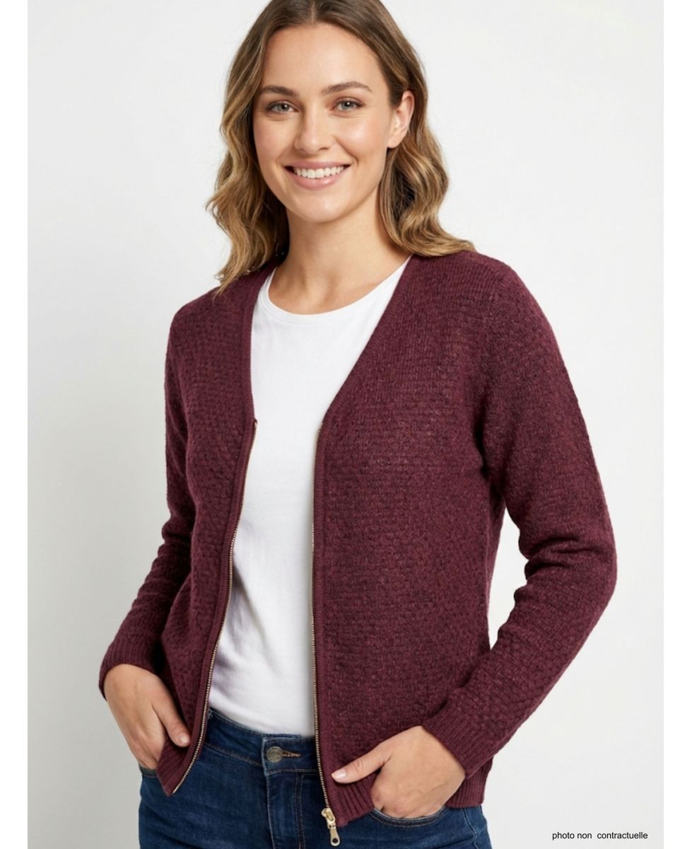 Cardigan Uni Femme "Café" (Réf. CAFE1)