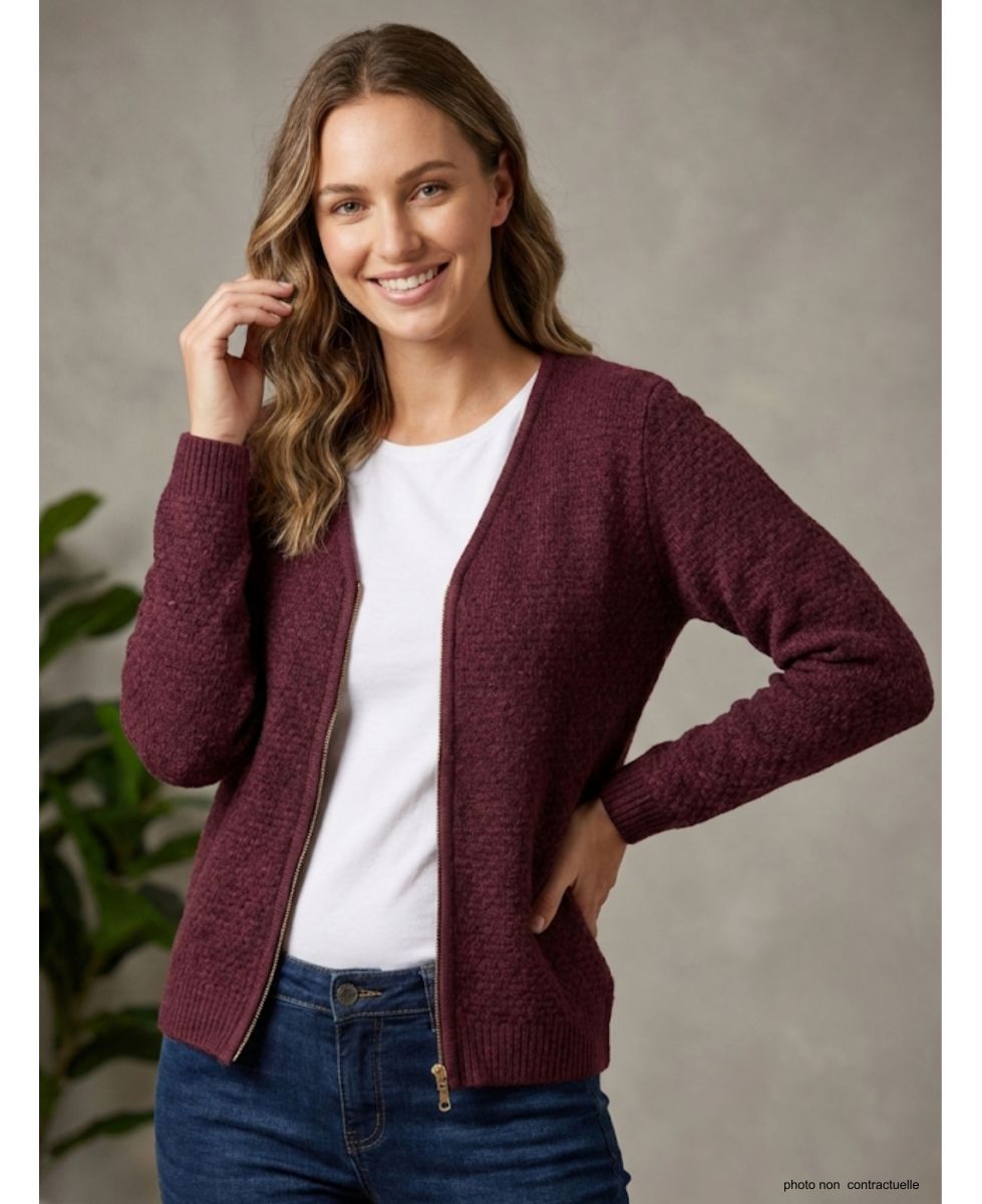 Cardigan Uni Femme "Café" (Réf. CAFE1)