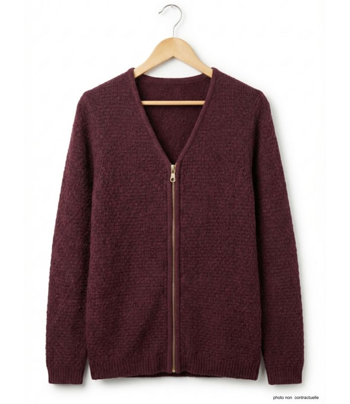 Cardigan Uni Femme "Café" (Réf. CAFE1)