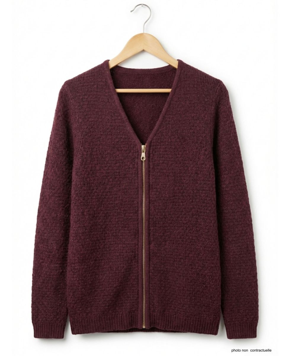 Cardigan Uni Femme "Café" (Réf. CAFE1)