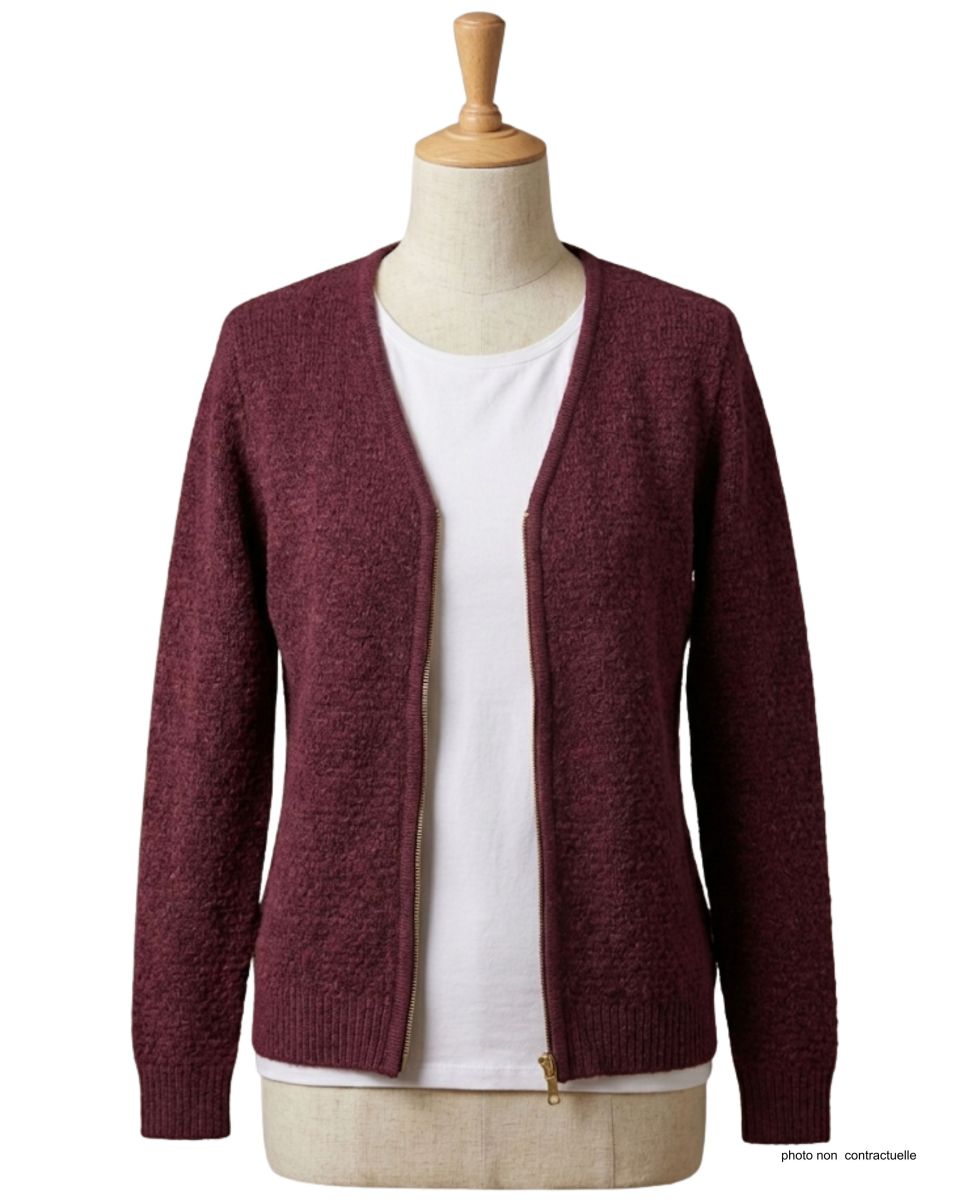 Cardigan Uni Femme "Café" (Réf. CAFE1)