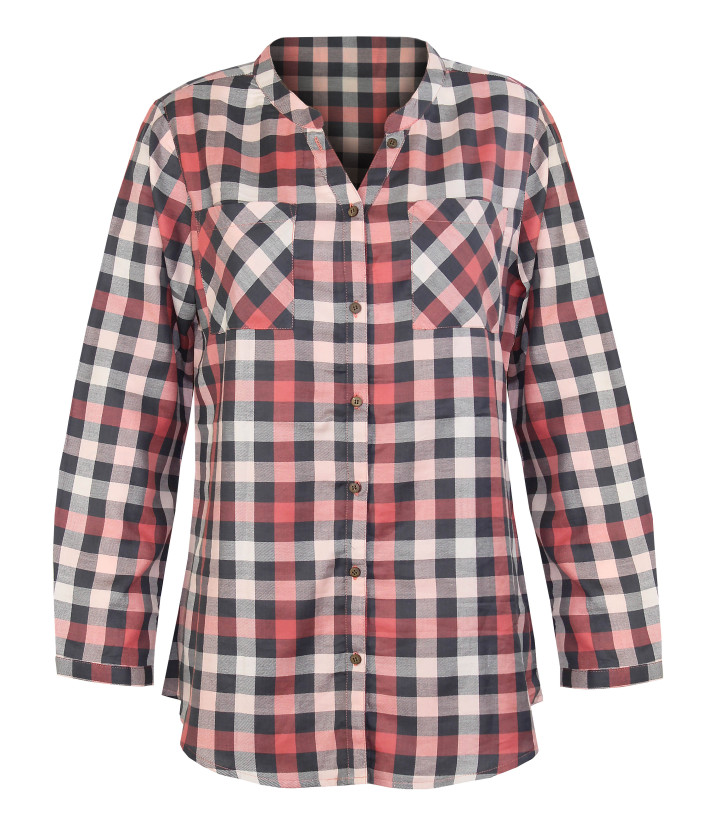 Chemisier Flanelle Femme Carreaux Rose/Gris - 100% Coton