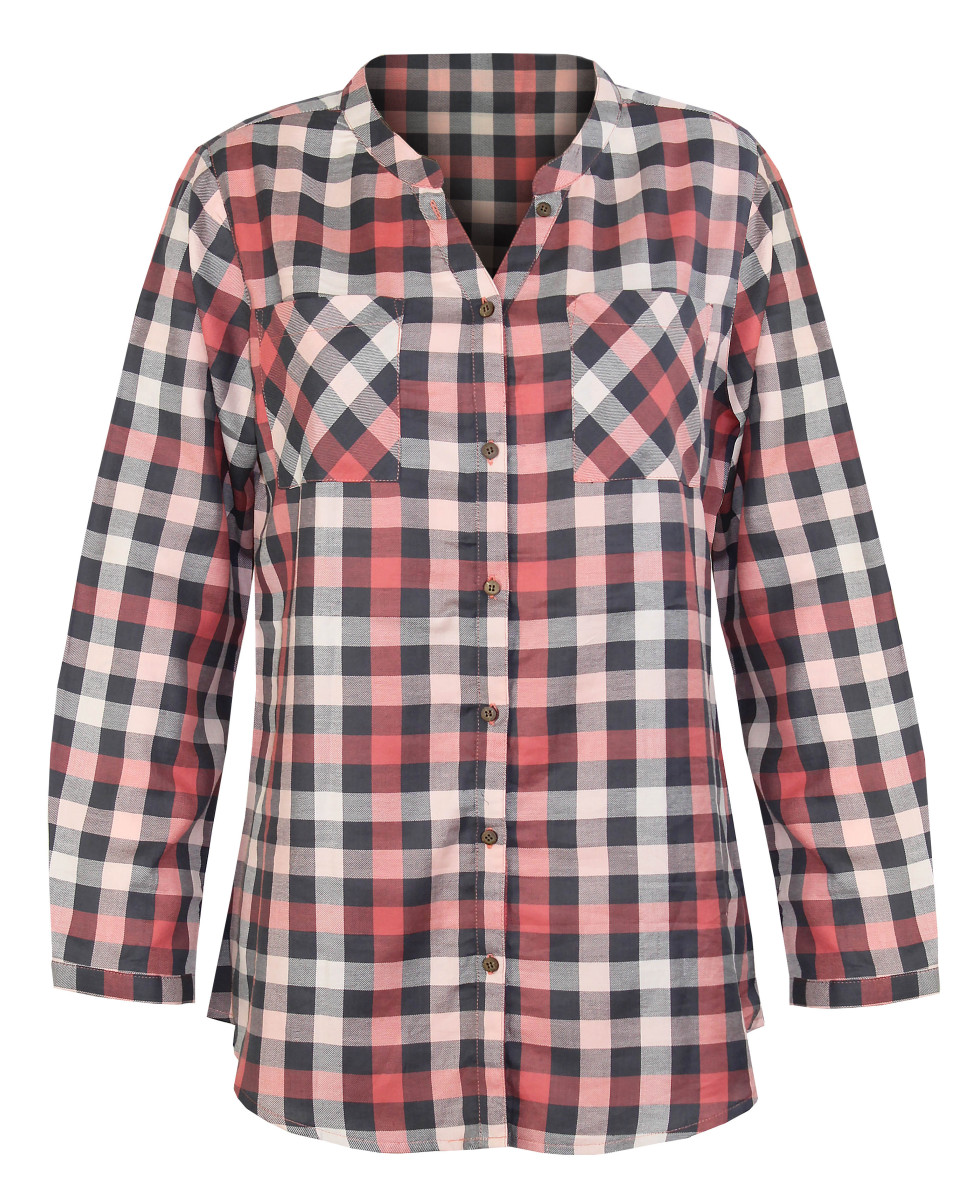 Chemisier Flanelle Femme Carreaux Rose/Gris - 100% Coton