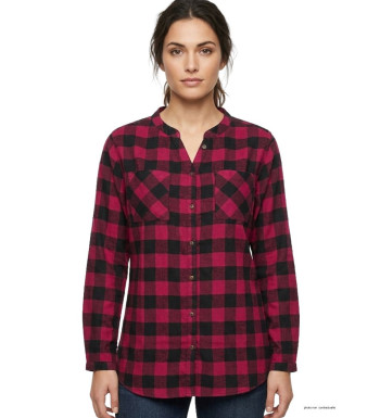 Chemisier Femme Carreaux Coton Gratté LEXIC1 - Mayflower