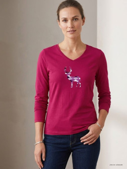 Tee-shirt Manches Longues Femme Nico1 Purple - Mayflower