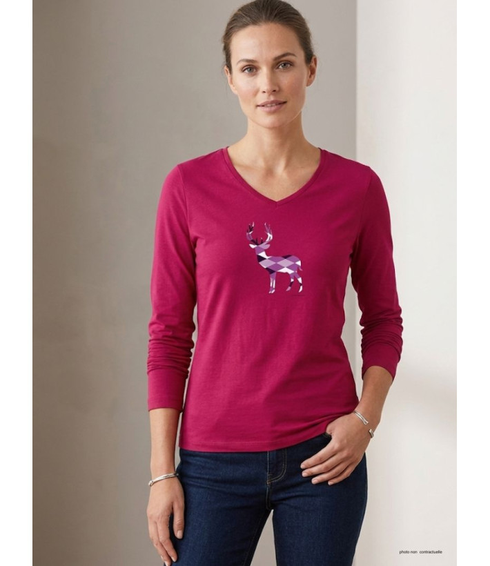 Tee-shirt Manches Longues Femme Nico1 Purple - Mayflower