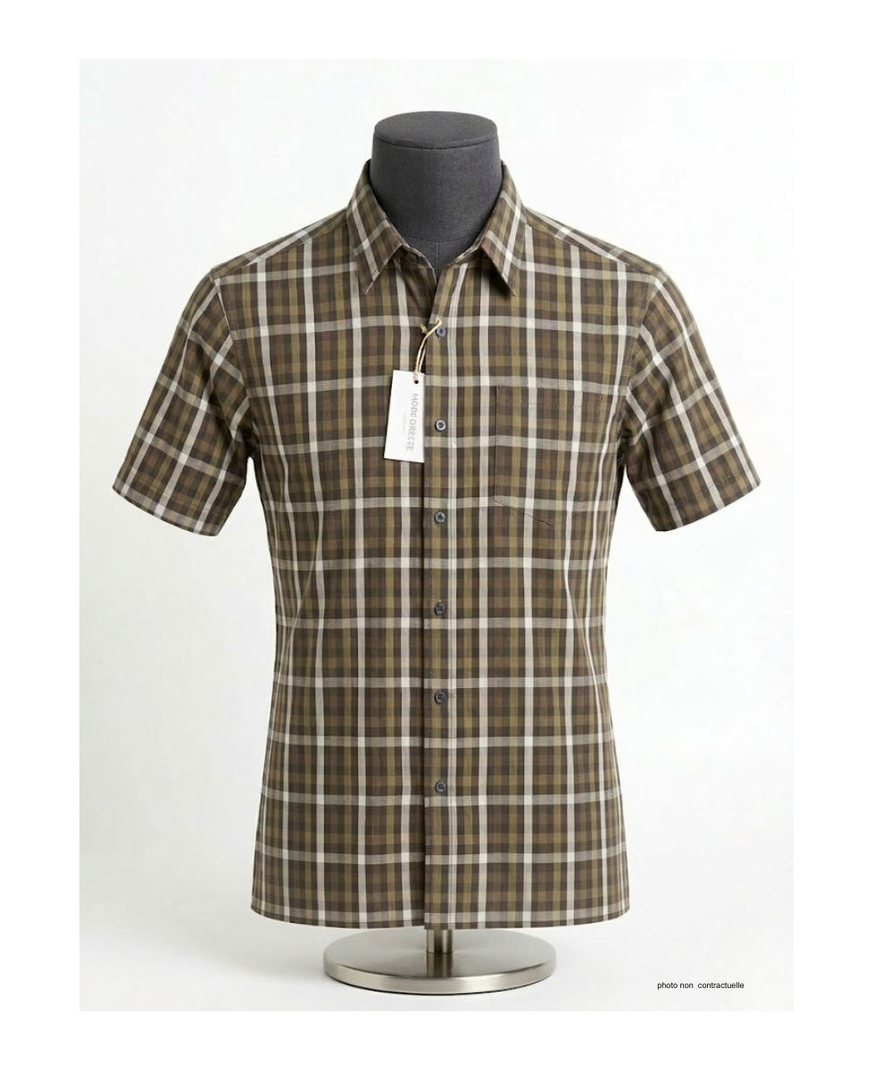 Chemise Homme Manches Courtes Toulon1 Choco Beige - K-Dran