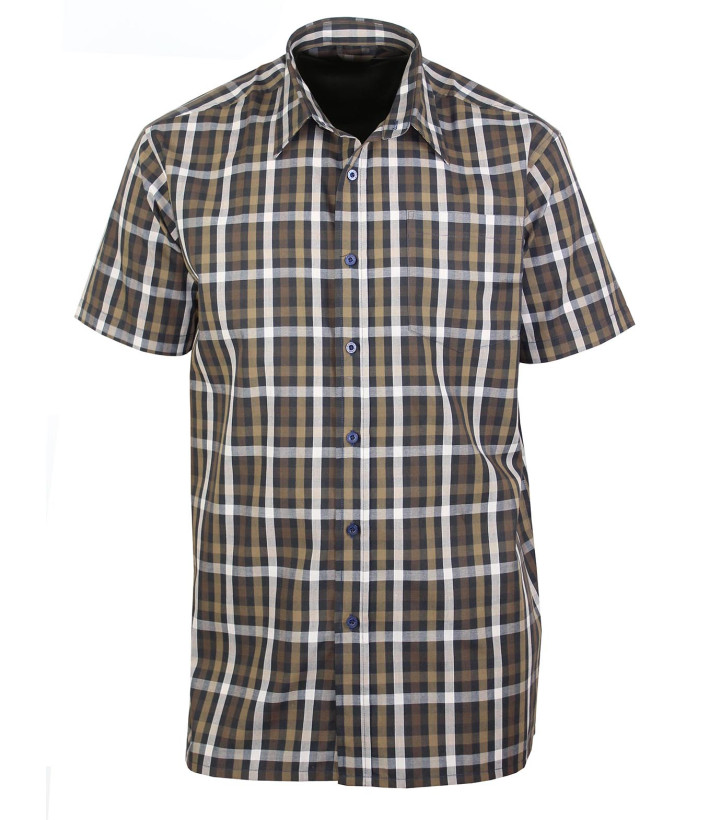 Chemise Homme Manches Courtes Toulon1 Choco Beige - K-Dran