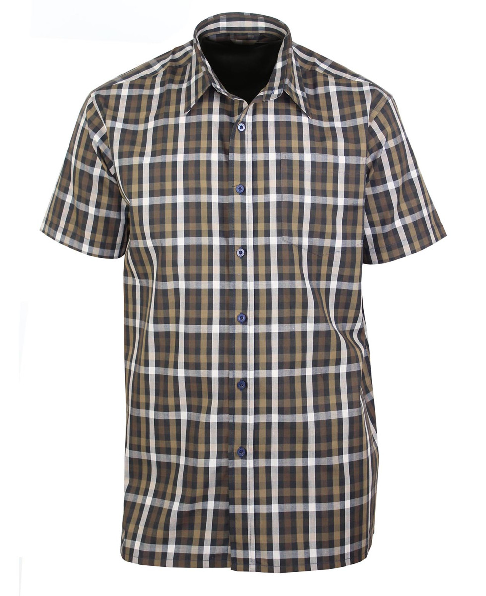 Chemise Homme Manches Courtes Toulon1 Choco Beige - K-Dran