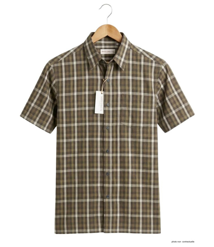 Chemise Homme Manches Courtes Toulon1 Choco Beige - K-Dran