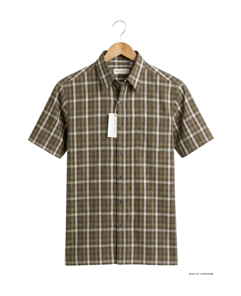 Chemise Homme Manches Courtes Toulon1 Choco Beige - K-Dran