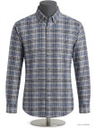 Chemise Flanelle Homme Challenger CH2003A Bleu/Gris - 100% Coton