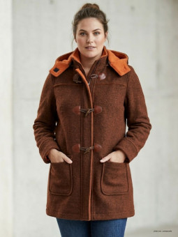 Manteau Polaire Femme Grandes Tailles AXSLOVEN2M - Marron/Orange