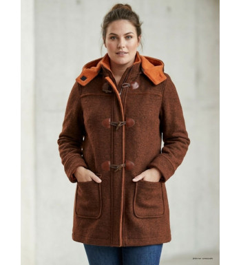 Manteau Polaire Femme Grandes Tailles AXSLOVEN2M - Marron/Orange