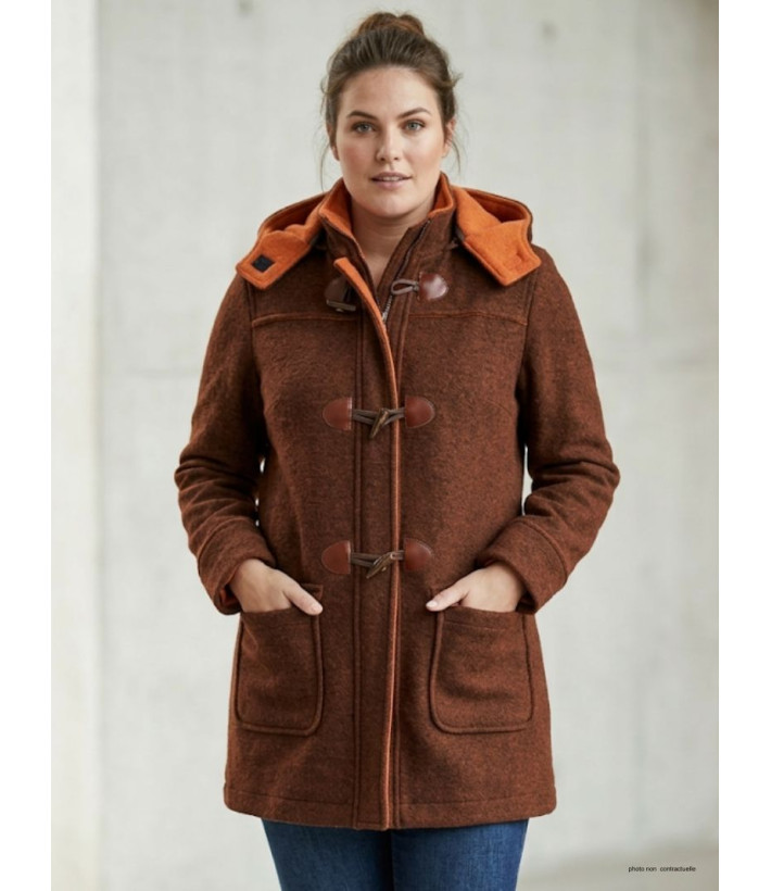 Manteau Polaire Femme Grandes Tailles AXSLOVEN2M - Marron/Orange