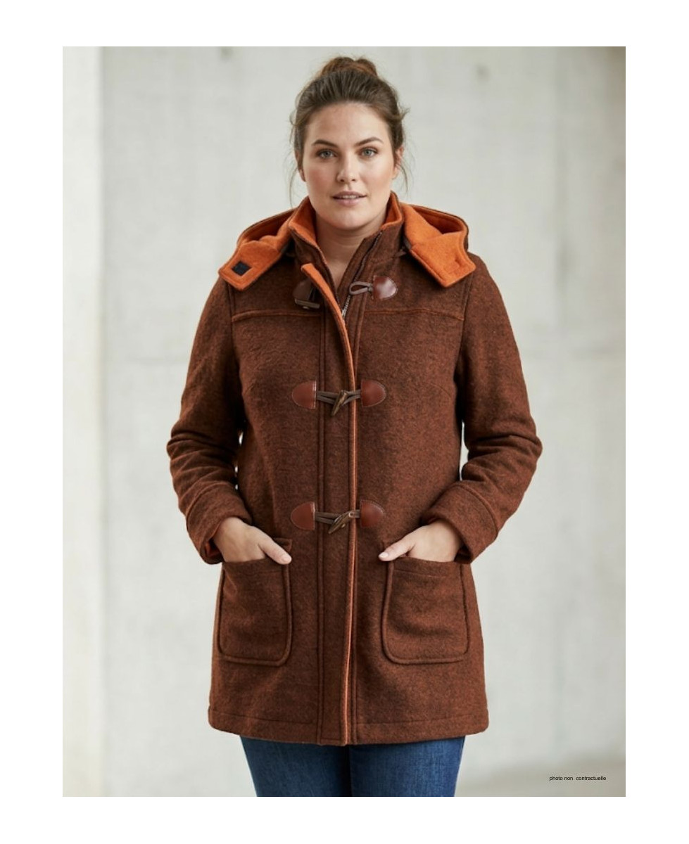 Manteau Polaire Femme Grandes Tailles AXSLOVEN2M - Marron/Orange