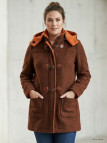 Manteau Polaire Femme Grandes Tailles AXSLOVEN2M - Marron/Orange
