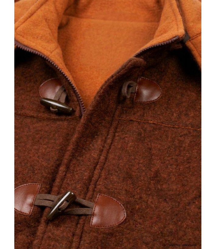 Manteau Polaire Femme Grandes Tailles AXSLOVEN2M - Marron/Orange