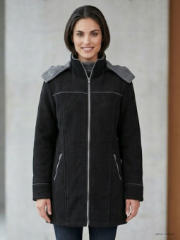 Manteau Caban Femme Tokyo4 Noir - Polaire Contre-collée | Mayflower