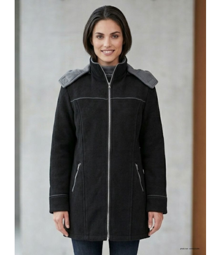 Manteau Caban Femme Tokyo4 Noir - Polaire Contre-collée | Mayflower