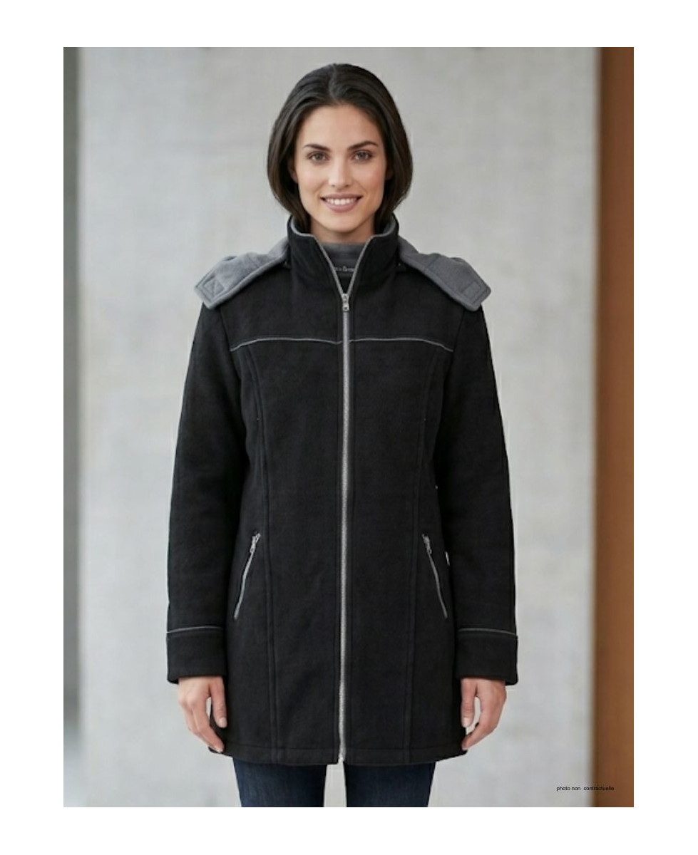 Manteau Caban Femme Tokyo4 Noir - Polaire Contre-collée | Mayflower