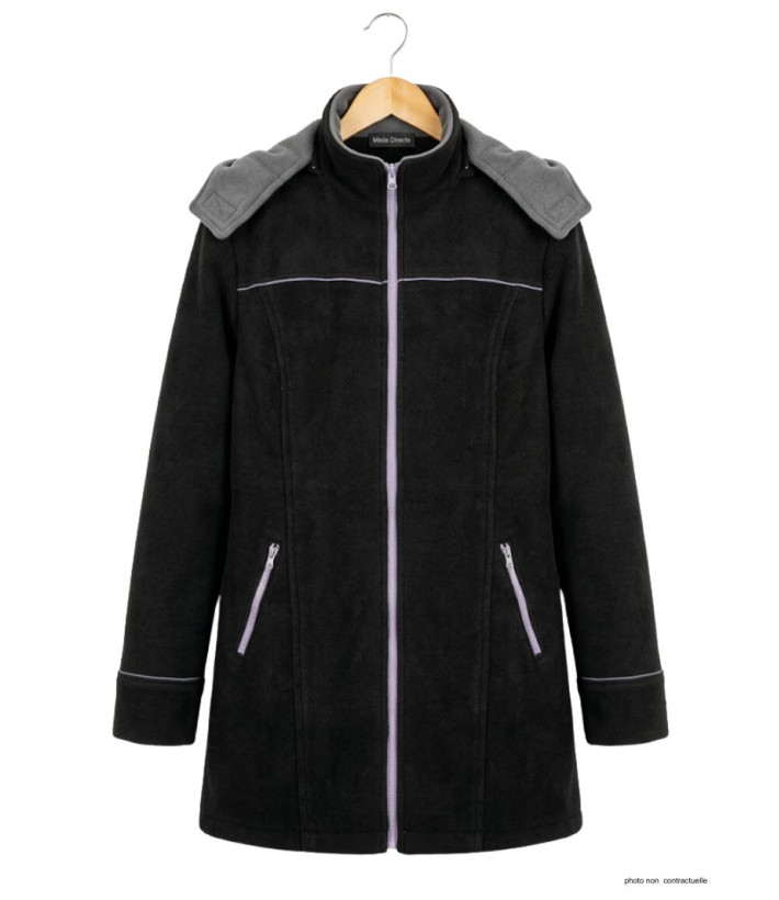 Manteau Caban Femme Tokyo4 Noir - Polaire Contre-collée | Mayflower