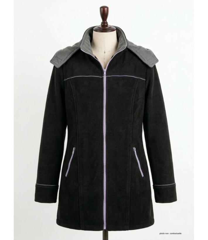 Manteau Caban Femme Tokyo4 Noir - Polaire Contre-collée | Mayflower