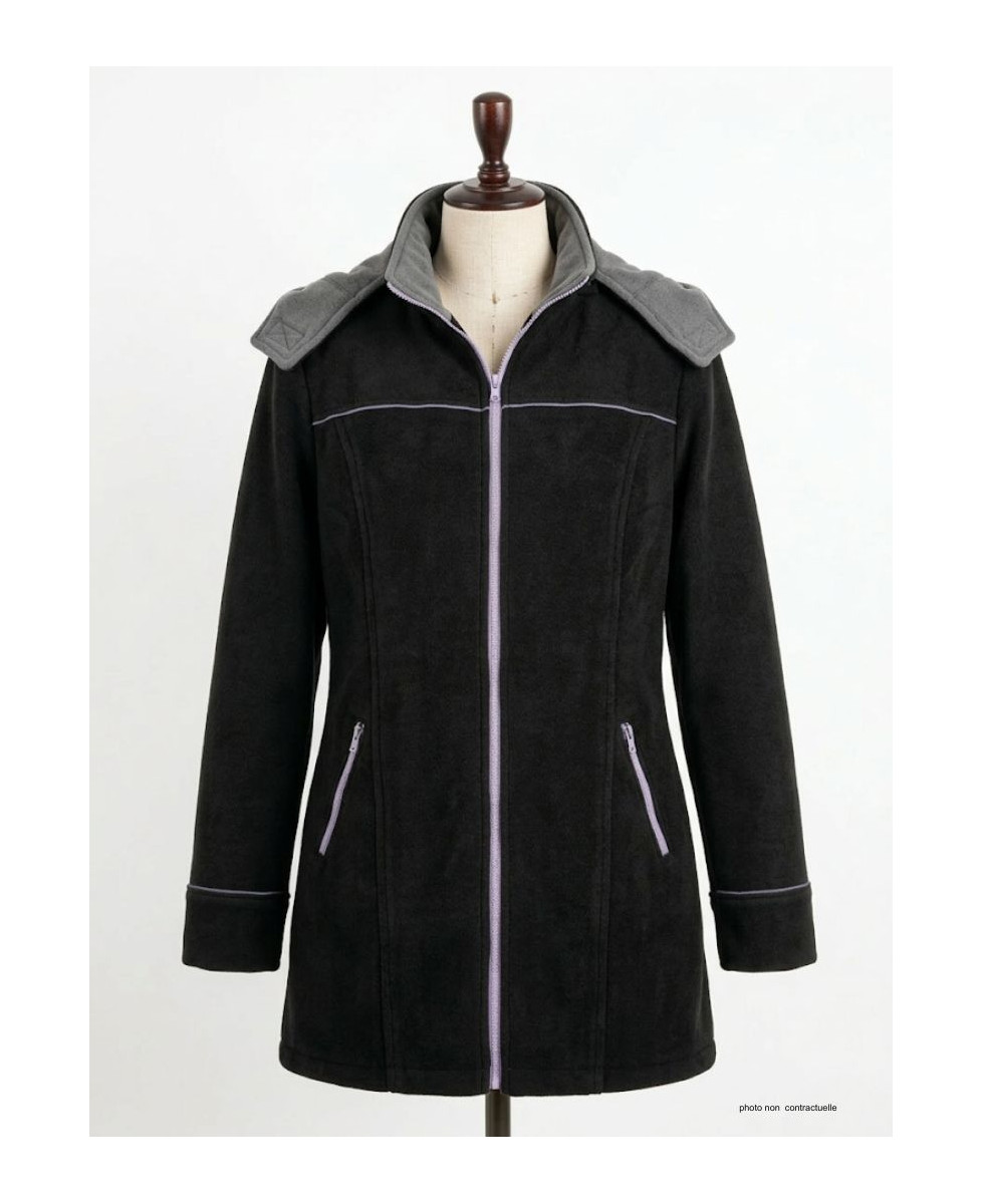 Manteau Caban Femme Tokyo4 Noir - Polaire Contre-collée | Mayflower