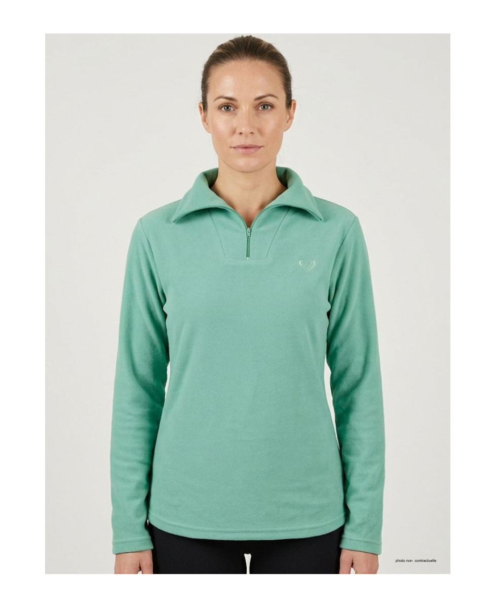 Sweat Micro Polaire Femme Vert d'Eau - Léger & Chaud | Axxano