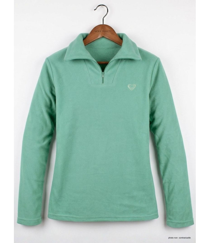 Sweat Micro Polaire Femme Vert d'Eau - Léger & Chaud | Axxano