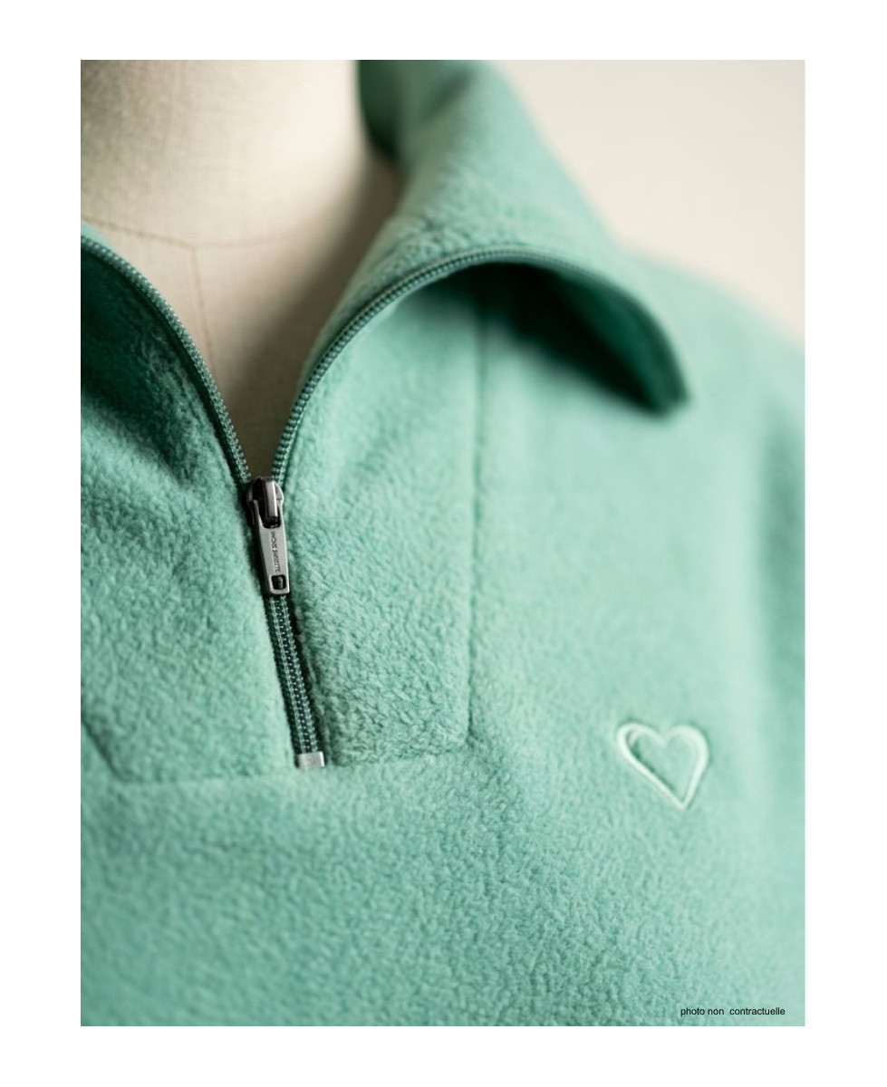 Sweat Micro Polaire Femme Vert d'Eau - Léger & Chaud | Axxano