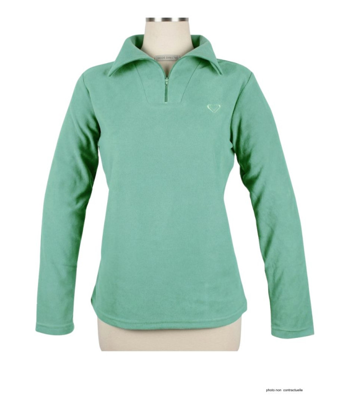 Sweat Micro Polaire Femme Vert d'Eau - Léger & Chaud | Axxano