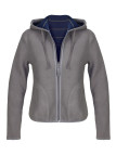 Veste Polaire Femme AH1185B Bleu/Gris - Intérieur Rayé | Axxano