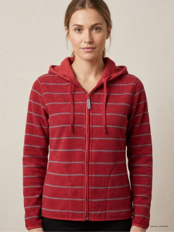 Veste Polaire Femme AH1185R Rouge - Intérieur Rayé | Axxano