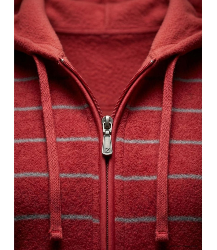 Veste Polaire Femme AH1185R Rouge - Intérieur Rayé | Axxano