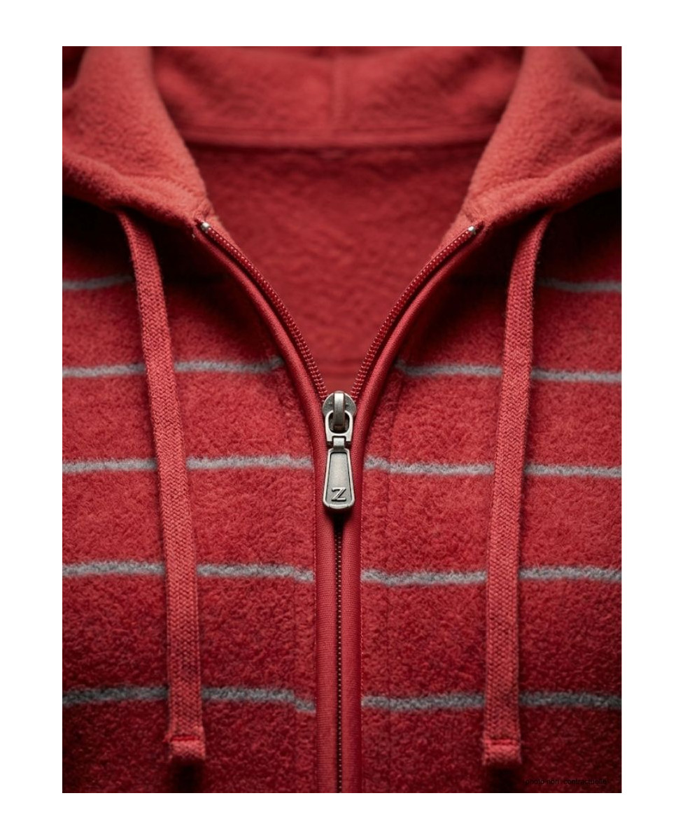 Veste Polaire Femme AH1185R Rouge - Intérieur Rayé | Axxano