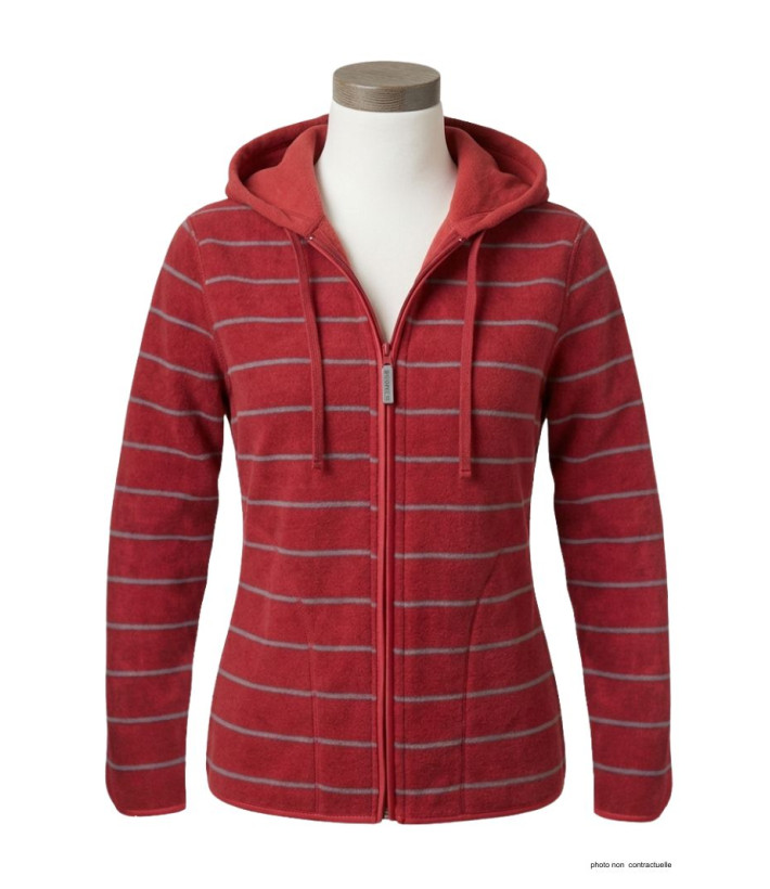 Veste Polaire Femme AH1185R Rouge - Intérieur Rayé | Axxano