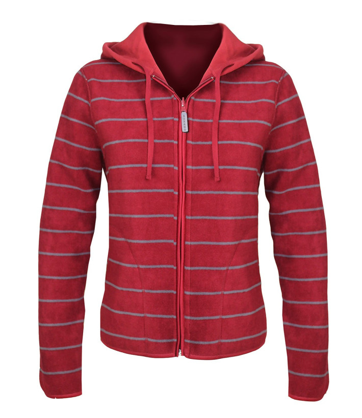 Veste Polaire Femme AH1185R Rouge - Intérieur Rayé | Axxano