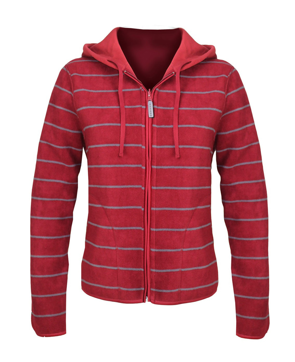 Veste Polaire Femme AH1185R Rouge - Intérieur Rayé | Axxano