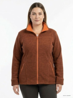 Veste Polaire Femme Grandes Tailles AXRIGA2M Marron/Orange - Axone