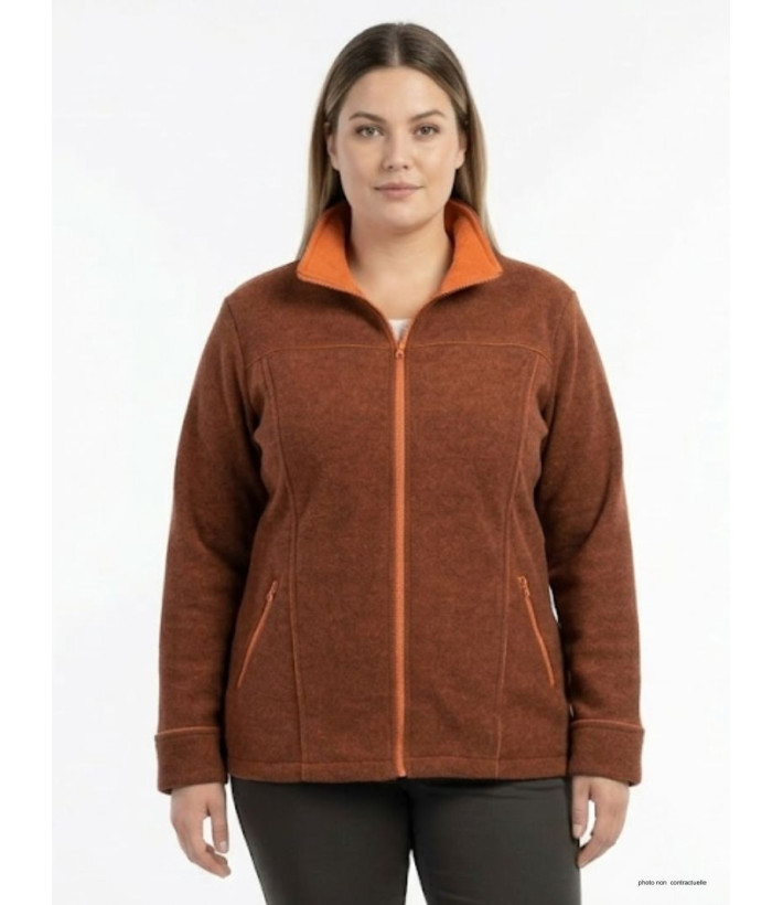 Veste Polaire Femme Grandes Tailles AXRIGA2M Marron/Orange - Axone