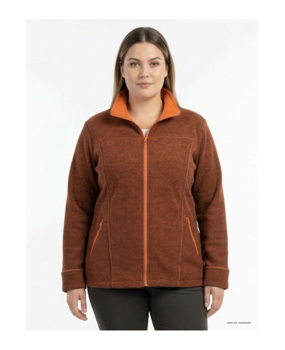 Veste Polaire Femme Grandes Tailles AXRIGA2M Marron/Orange - Axone