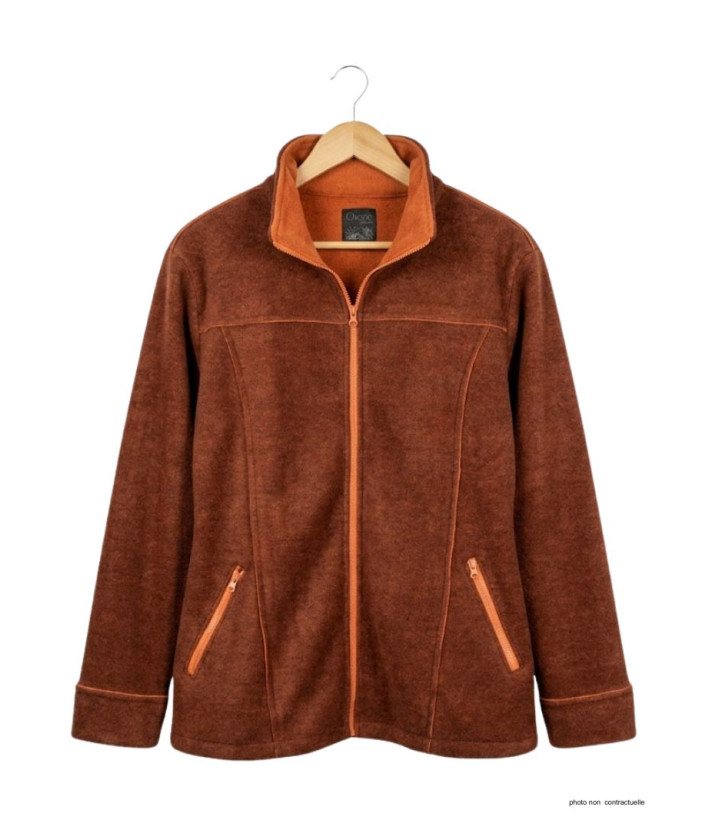 Veste Polaire Femme Grandes Tailles AXRIGA2M Marron/Orange - Axone