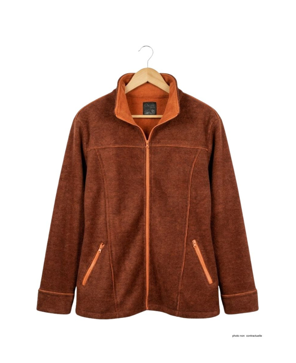 Veste Polaire Femme Grandes Tailles AXRIGA2M Marron/Orange - Axone