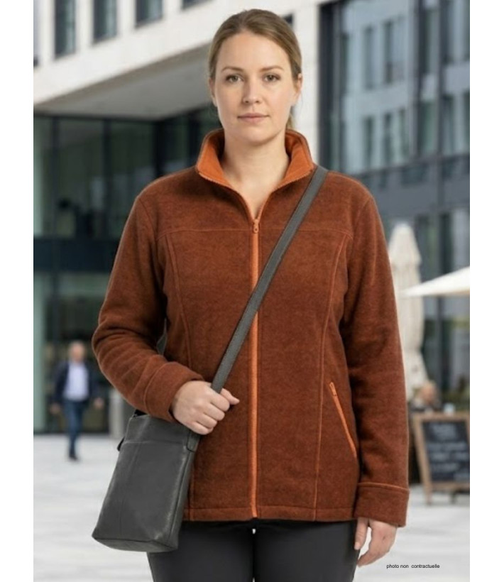 Veste Polaire Femme Grandes Tailles AXRIGA2M Marron/Orange - Axone